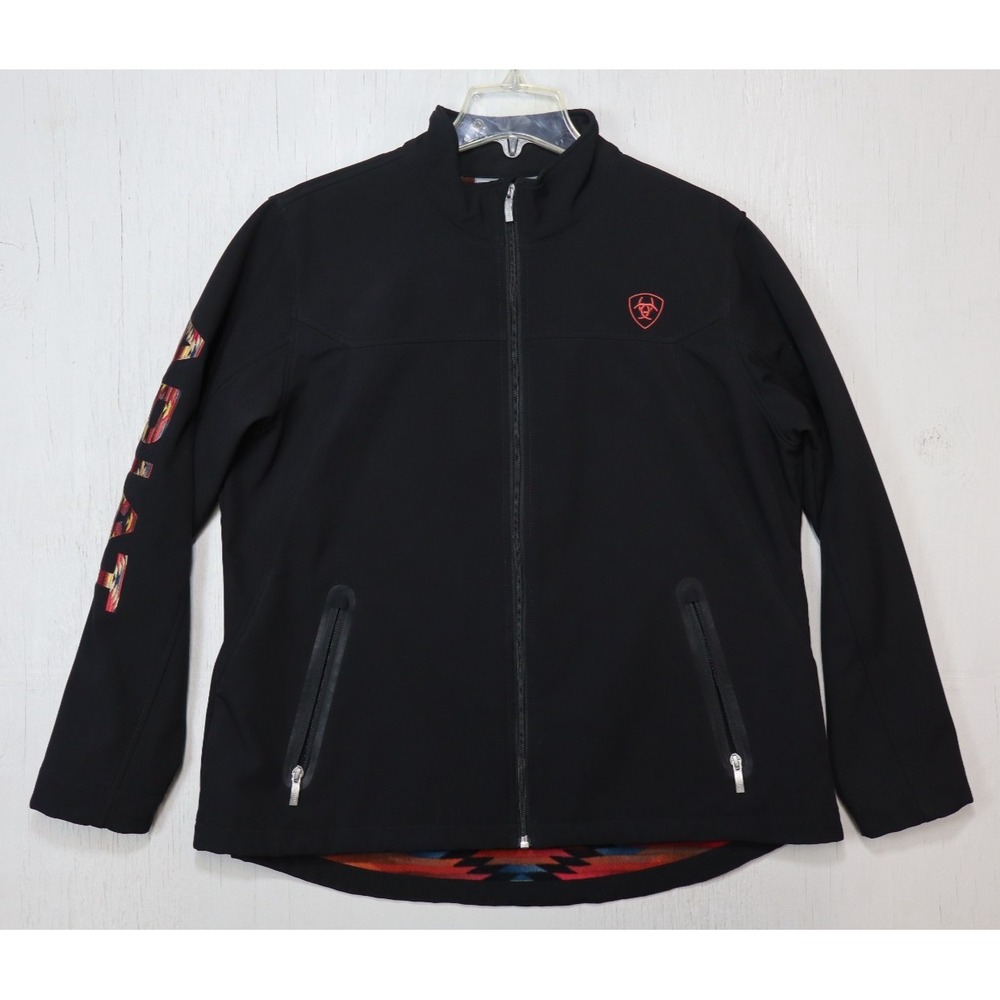 Ariat Womens 1X Embroidered Floral Softshell Jacket Black AriatTEK Full Zip